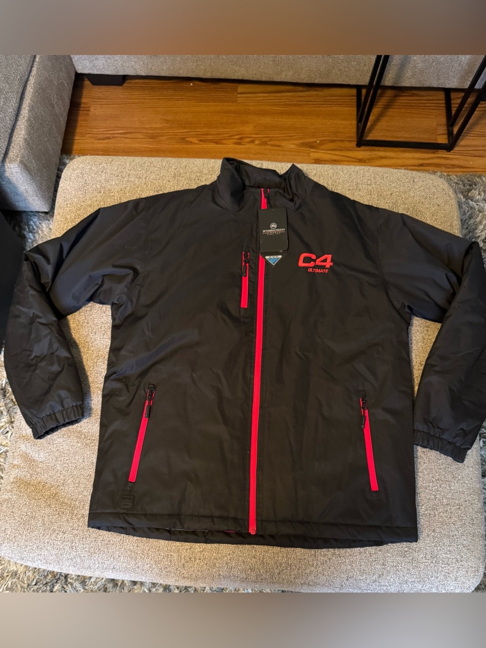 Brand New C4 Stormtech Men's Performance Jacket in Black with Red Accents